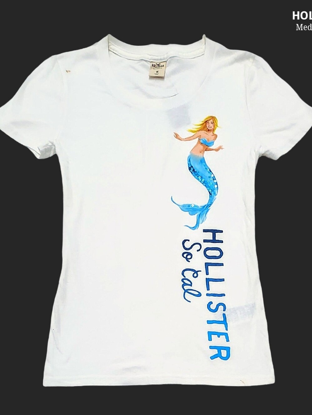 Hollister Mermaid Sequins Women Tee Tshirt Vintage Medium